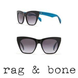 Rag & Bone Womens Cats Eye Blue Black Frame 54mm Sunglasses Case Included New